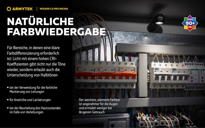 Armytek Wizard C2 Pro Nichia Magnet USB Stirnlampe und Taschenlampe akkubetrieben warmes licht
