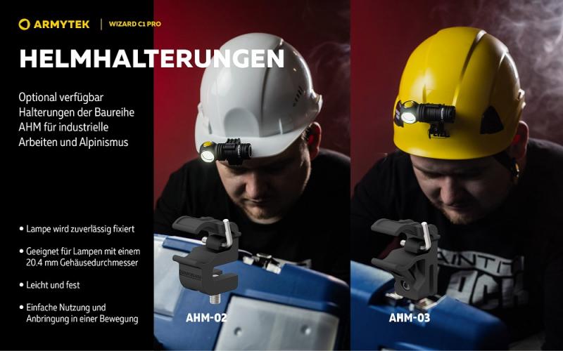 Armytek Wizard C1 Pro Magnet USB Taschenlampe und Stirnlampe 4 in1 mit Magnethalterung akkubetrieben warmes Licht