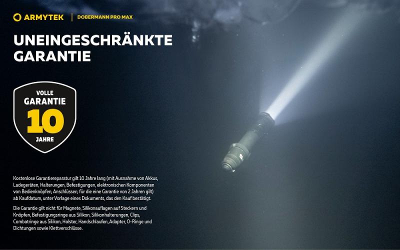 Armytek Dobermann Pro Max Magnet USB White Taschenlampe akkubetrieben, neutralweißes Licht
