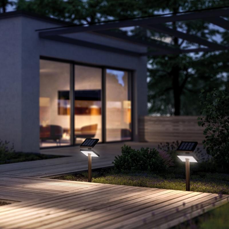 Sigor Klewe Heliostepper Akku-Solarleuchte 464mm 2,2W 170lm IP65 3000K 2200mAh Ra80 graphitgrau