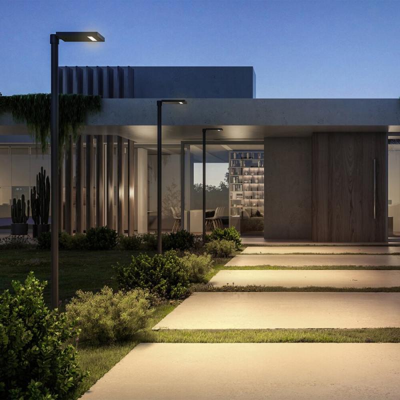 Sigor Klewe Link-Leuchtenkopf ohne Mast Akkusolarleuchte 5W 425lm IP65 3000K 8800mAh Ra80 anthrazit