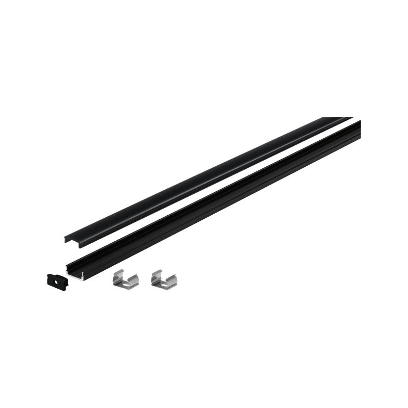 Paulmann 70522 Base Profil mit schwarzem Diffusor 1m schwarz eloxiert/schwarz Alu/Kunststoff