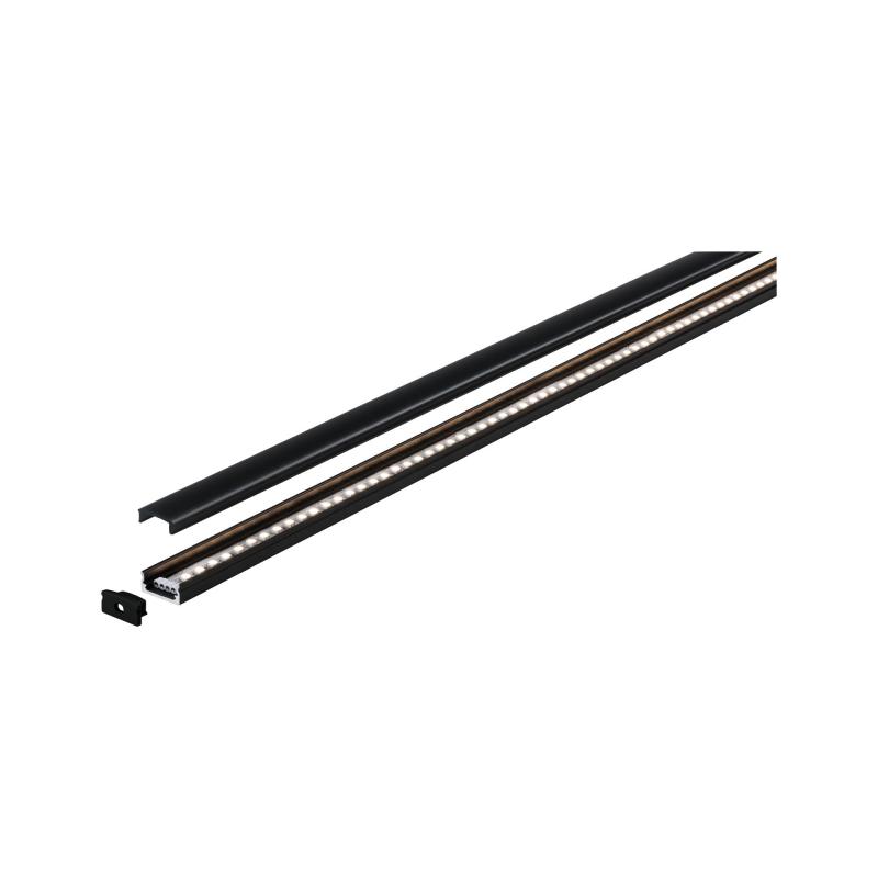 Paulmann 70522 Base Profil mit schwarzem Diffusor 1m schwarz eloxiert/schwarz Alu/Kunststoff