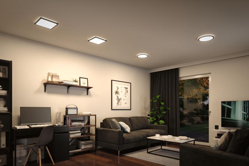 Paulmann 71012 LED Panel Atria Shine Backlight rund modern 293mm neutralweiß Schwarz