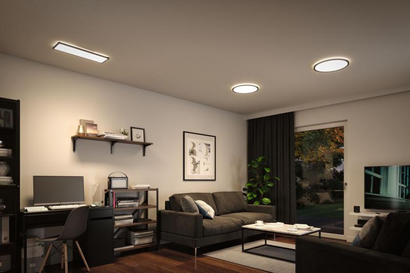 Paulmann 71013 LED Panel 3-Stufen-dimmbar Atria Shine Backlight modern rund 420mm neutralweiß Schwarz dimmbar