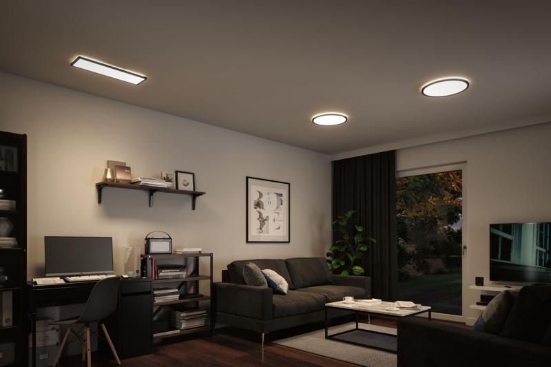 Paulmann 71013 LED Panel 3-Stufen-dimmbar Atria Shine Backlight modern rund 420mm neutralweiß Schwarz dimmbar