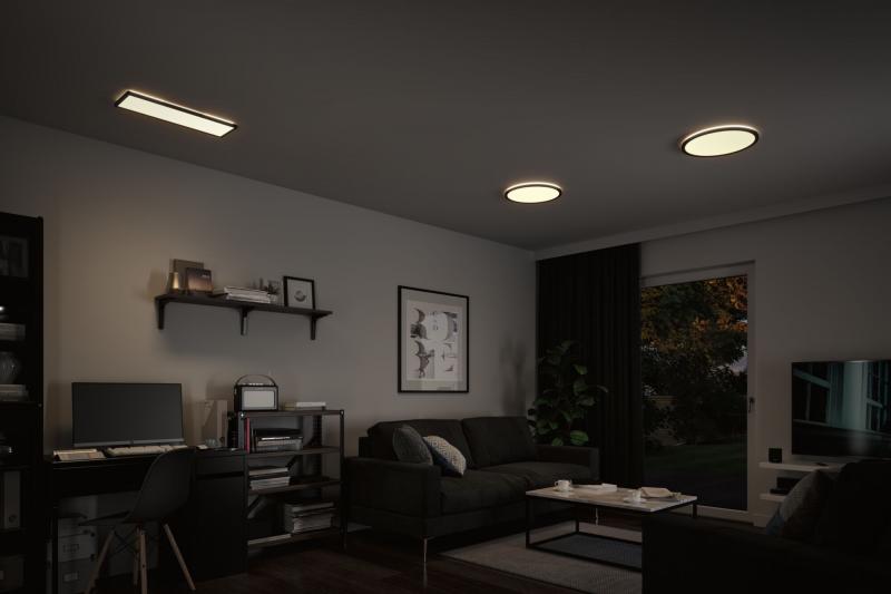 Paulmann 71013 LED Panel 3-Stufen-dimmbar Atria Shine Backlight modern rund 420mm neutralweiß Schwarz dimmbar