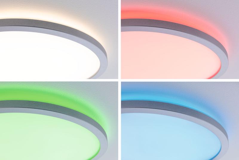 Paulmann 71018 LED Panel Atria Shine Backlight rund 293mm modern Regenbogen Chrom matt dimmbar