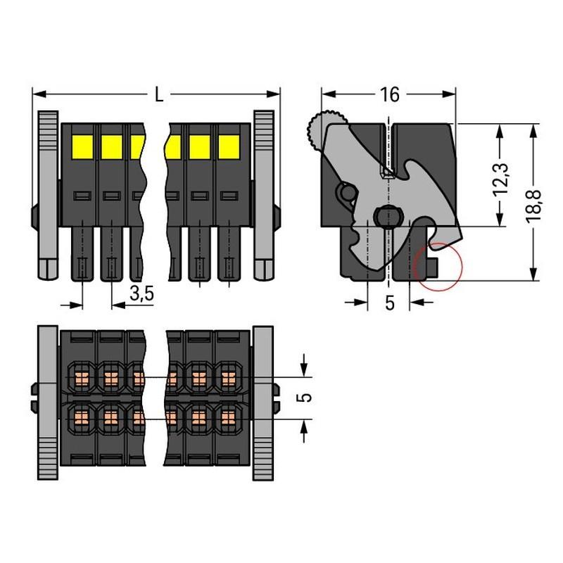 WAGO 713-1110/037-000 1-Leiter-Federleiste 2-reihig 20-polig 1,5 mm²