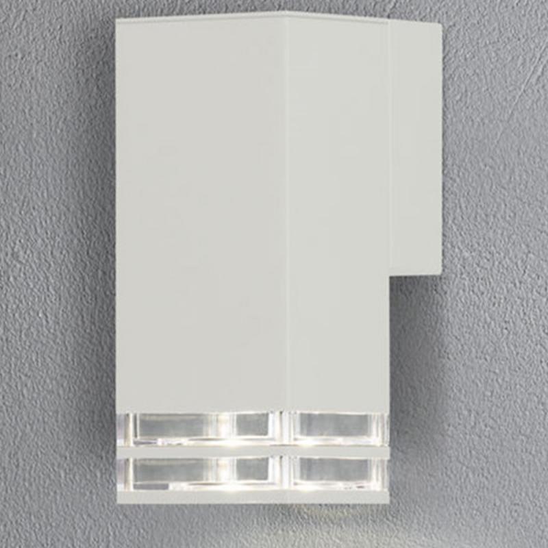 Konstsmide 411-250 Antares Wandleuchte weiß lackiertes Aluminium, klares Acrylglas