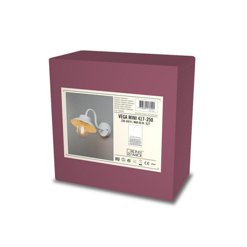 Kleine Wandleuchte VEFA in Weiß aus Aluminium mit Glaszylinder in klassischem Design IP44 von Konstsmide