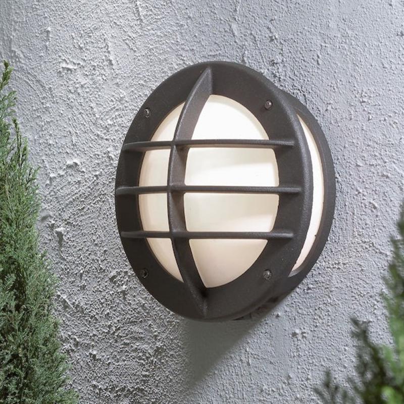 Schiffsleuchte Oden Wandleuchte Konstsmide 515-752 schwarz lackiertes Aluminium, opales Acrylglas, handmade in EU