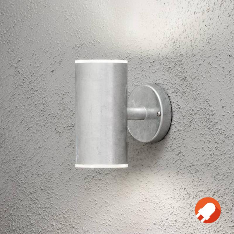 Konstsmide 590-320 Ull Wandleuchte galvanisierter Stahl, Polycarbonat Glas (bruchsicher und schlagfest), handmade in EU