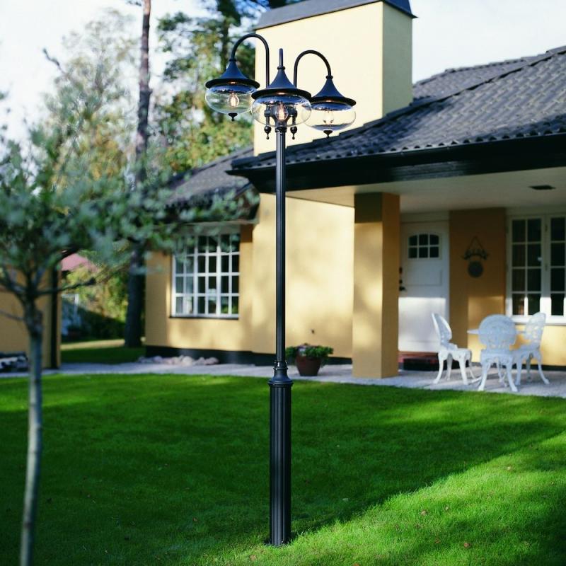 Libra Leuchtenkopf Konstsmide 621-750 schwarz lackiertes Aluminium, klares Glas, handmade in EU