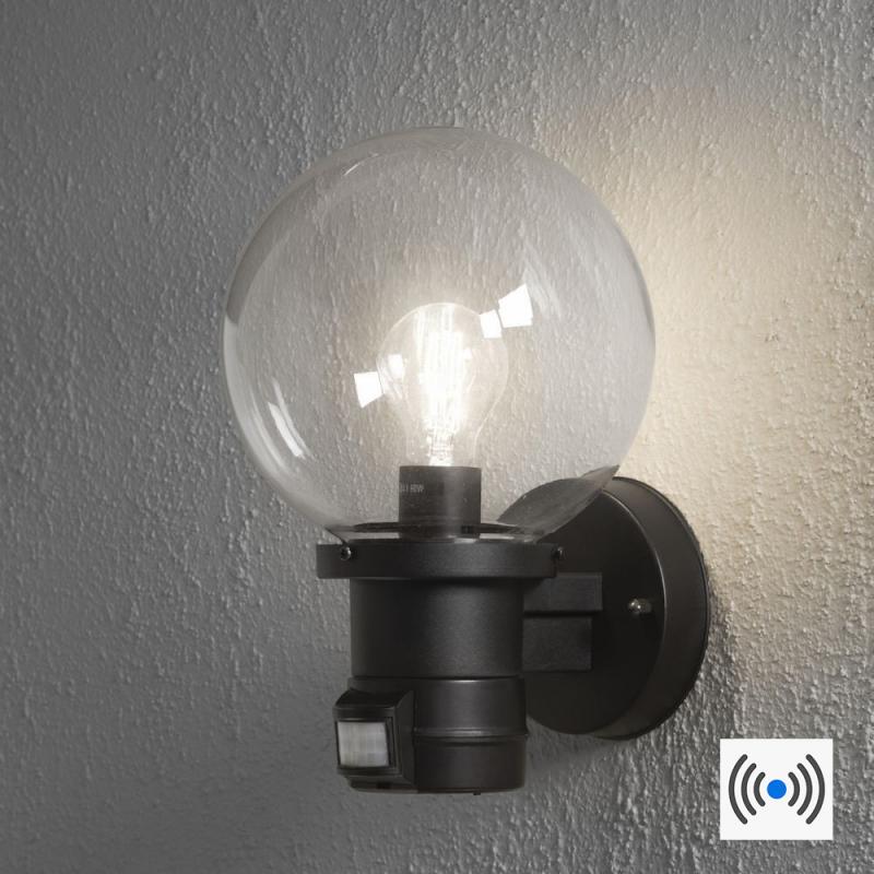 Konstsmide 7321-750 Nemi Wandleuchte Kunststoff, schwarz, klares Glas