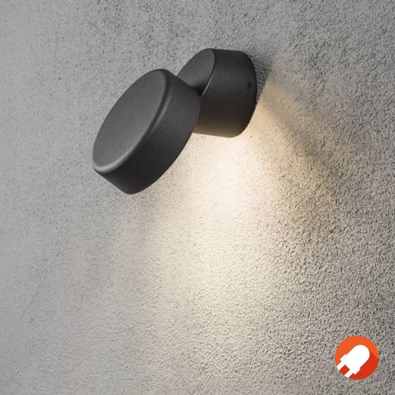 Konstsmide 7527-750 Vicenza Wandleuchte schwenkbar schwarz lackiertes Aluminium