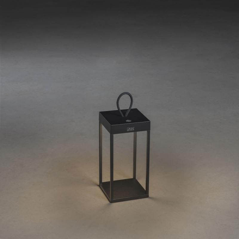 Terrassen Akku & USB Tischleuchte RAVELLO klein in Schwarz In&Out IP54 von Konstsmide