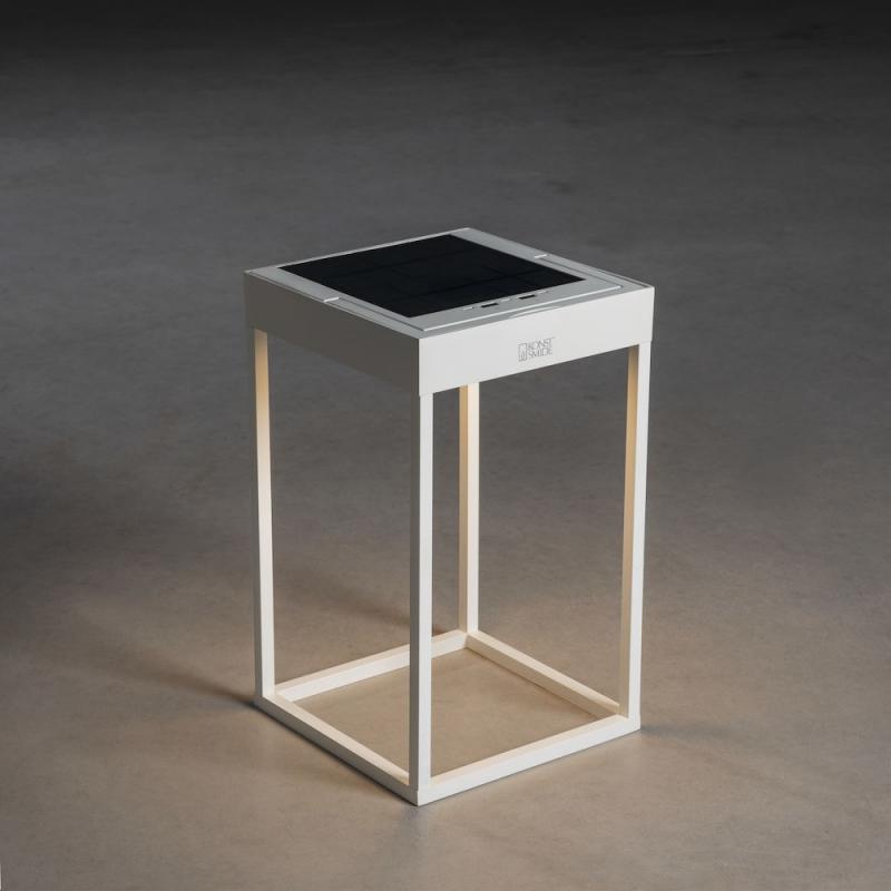 Mobile Akku USB & Solar Wand- und Tischleuchte PORTOFINO in weiß In&Out aus Aluminium IP54 von Konstsmide