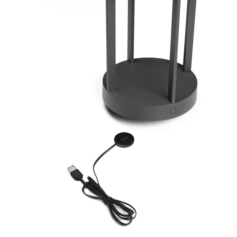 Tragbare Tischleuchte CHIETI in Grau In&Out aus Aluminium & Glas dimmbar IP54 von Konstsmide