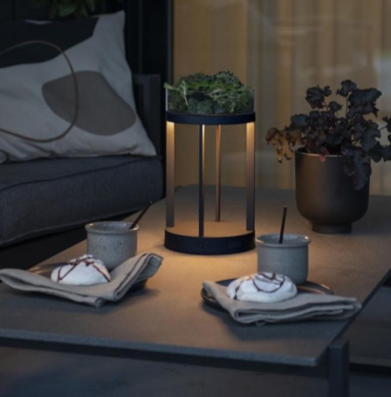 Tragbare Tischleuchte CHIETI in Grau In&Out aus Aluminium & Glas dimmbar IP54 von Konstsmide