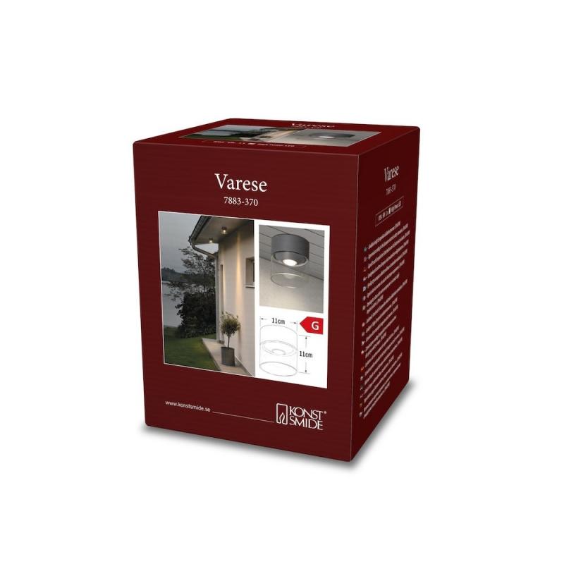 LED Wandleuchte VARESE aus Aluminium mit High Power in Dunkelgrau IP54 von Konstsmide