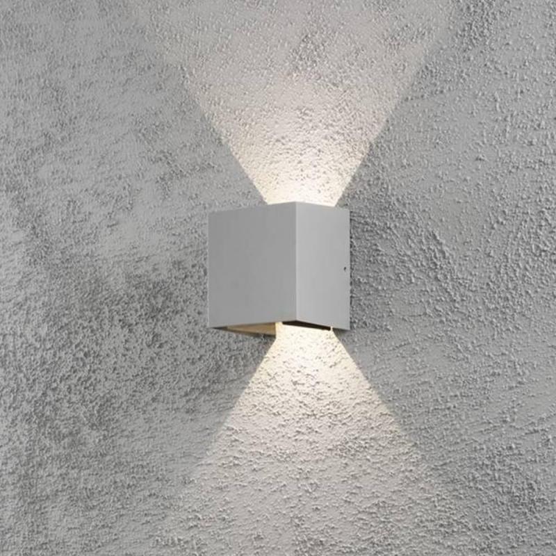 Konstsmide 7959-310 Cremona Wandleuchte grau lackiertes Aluminium, klares Acrylglas, individuell verstellbarer Lichtaustritt