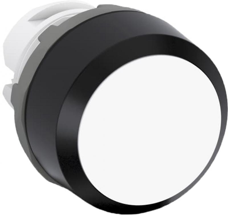 ABB MP2-10W Drucktaster rastend flach, weiss, Frontring Kunststoff schwarz nicht beleuchtbar