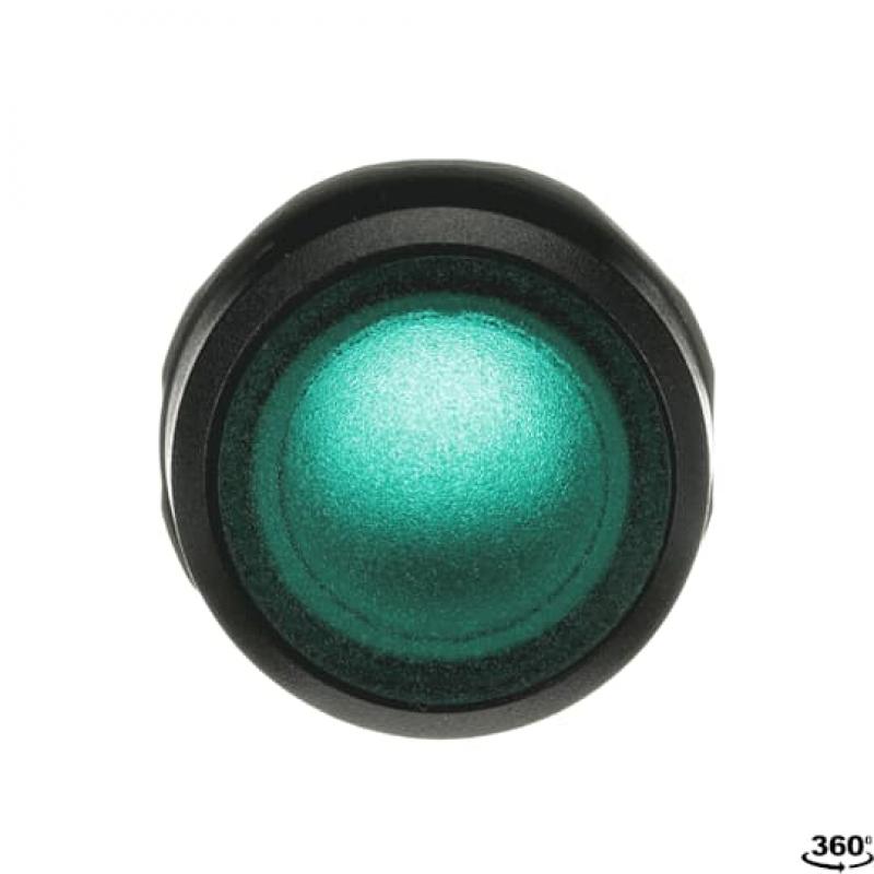 ABB MP2-11G Leuchtdrucktaster, grün, flach-verrastend, Frontring, Kunststoff schwarz beleuchtbar