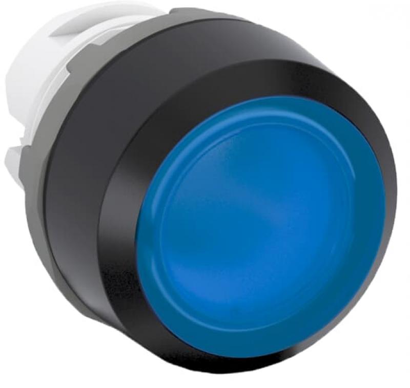 ABB MP2-11L Leuchtdrucktaster, blau, flach-verrastend, Frontring, Kunststoff schwarz beleuchtbar