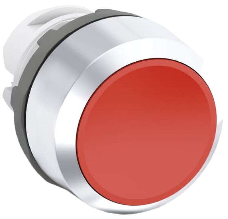 ABB MP2-20R Drucktaster, rot, flach-verrastend, Frontring, Kunststoff verchromt nicht beleuchtbar