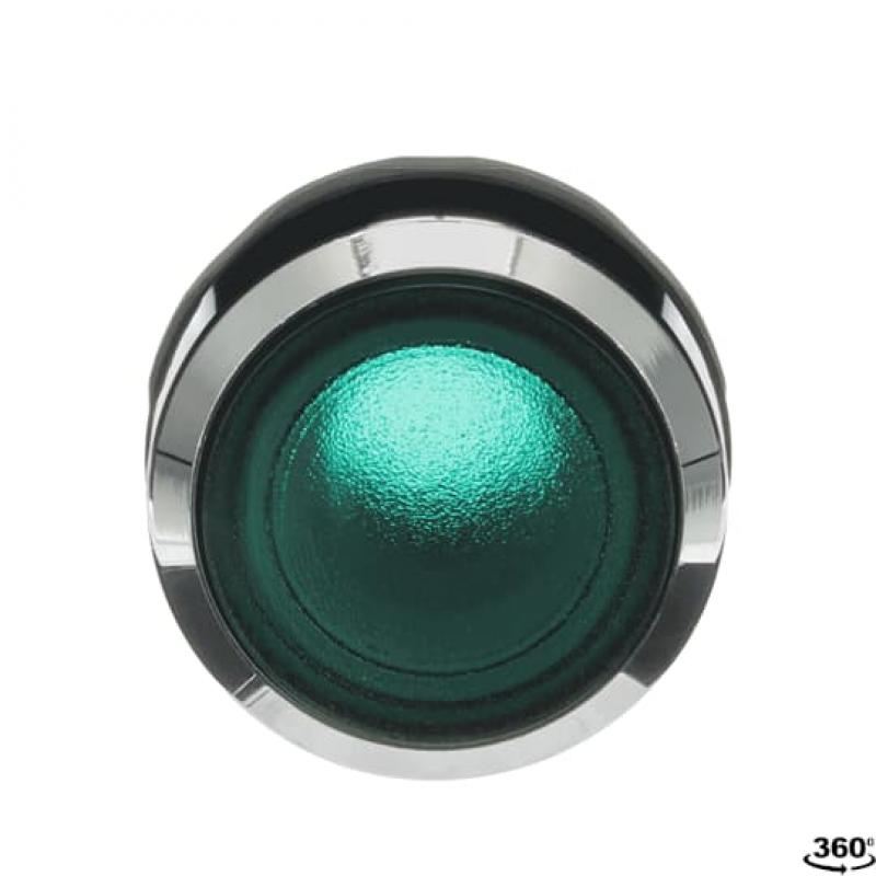 ABB MP2-31G Leuchtdrucktaster, grün, flach-verrastend, Frontring, Metall verchromt beleuchtbar