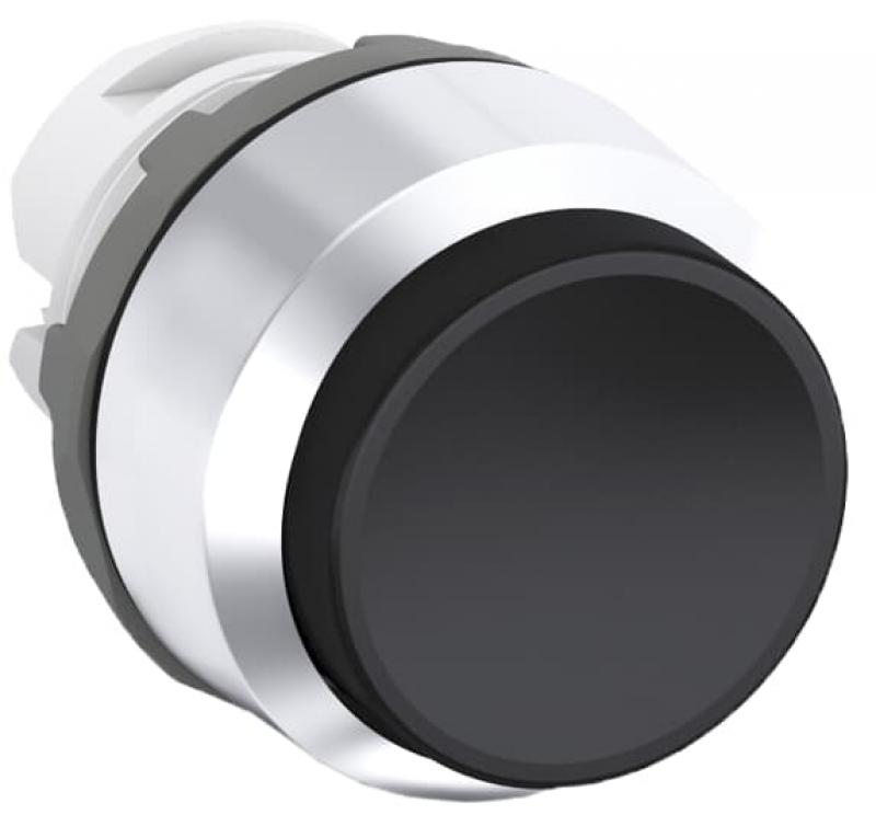 ABB MP3-20B Drucktaster, schwarz, hoch-tastend, Frontring, Kunststoff verchromt nicht beleuchtbar