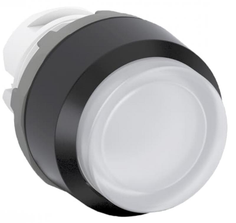 ABB MP4-11W Leuchtdrucktaster, weiss, hoch-verrastend, Frontring, Kunststoff schwarz beleuchtbar