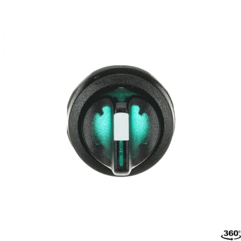 ABB M2SS1-11G Leuchtwahlschalter B-C, grün, 2 Stellungen, kurzer Drehgriff rastend, Frontring Kunststoff schwarz, beleuchtbar
