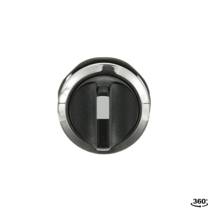 ABB M2SS2-30B Wahlschalter A-C, schwarz, 2 Stellungen, kurzer Drehgriff rastend, Frontring Metall verchromt, nicht beleuchtbar