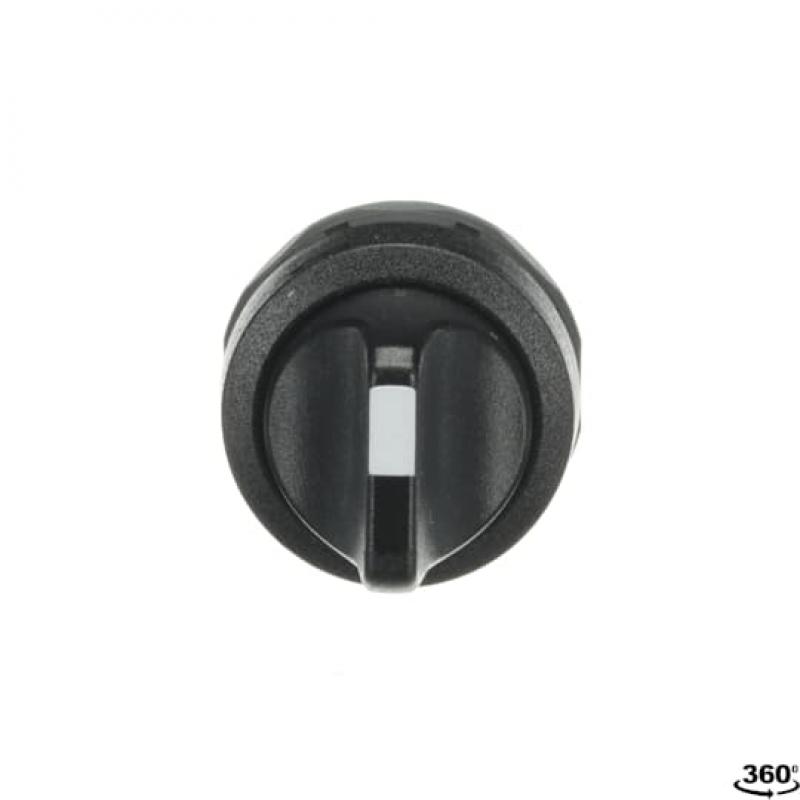ABB M2SS3-10B Wahlschalter, schwarz, 2 Stellungen, Rückzug von C nach B, Frontring Kunststoff schwarz, nicht beleuchtbar, kurzer Drehgriff