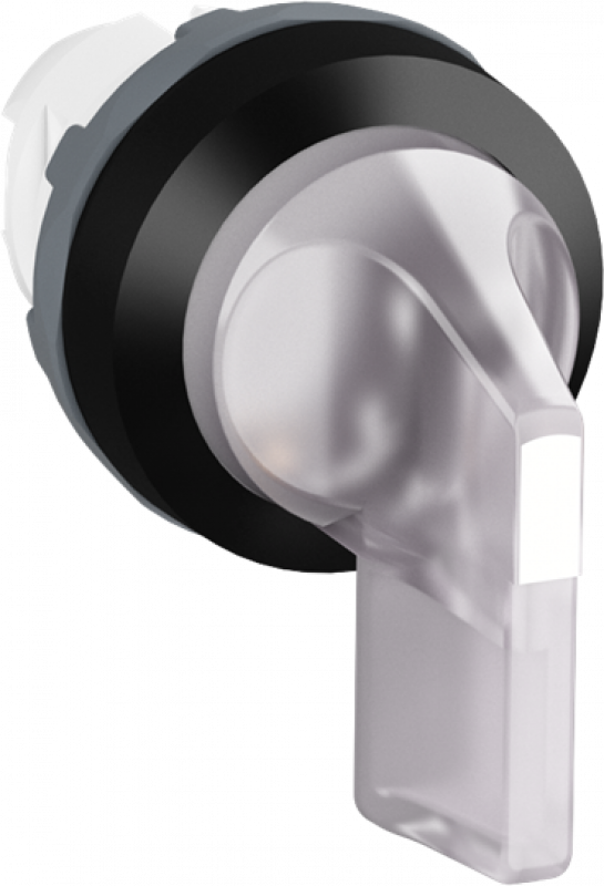 ABB M2SS4-11C Leuchtwahlschalter B-C, farblos, 2 Stellungen, langer Drehgriff rastend, Frontring Kunststoff schwarz, beleuchtbar