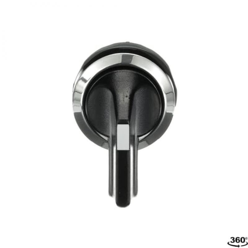 ABB M2SS4-30B Wahlschalter B-C, schwarz, 2 Stellungen, langer Drehgriff rastend, Frontring Metall verchromt, nicht beleuchtbar
