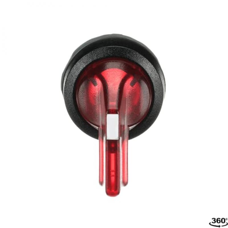 ABB M2SS5-11R Leuchtwahlschalter A-C, rot, 2 Stellungen, langer Drehgriff rastend, Frontring Kunststoff schwarz, beleuchtbar