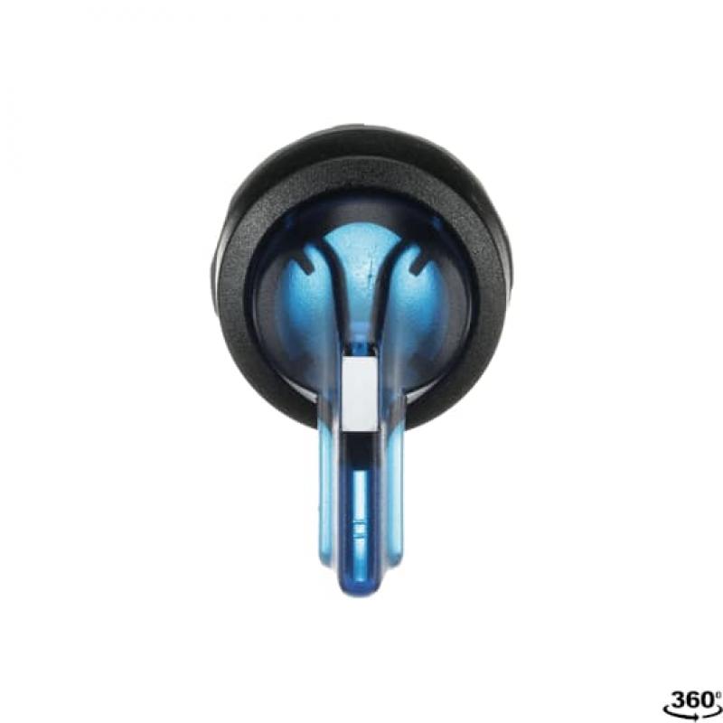 ABB M2SS5-11L Leuchtwahlschalter A-C, blau, 2 Stellungen, langer Drehgriff rastend, Frontring Kunststoff schwarz, beleuchtbar