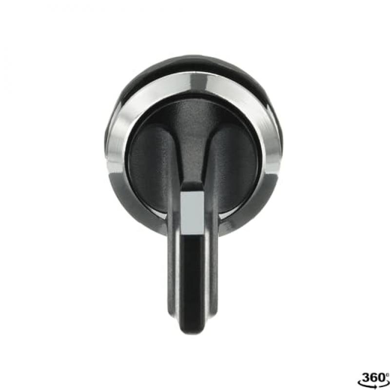 ABB M2SS5-30B Wahlschalter A-C, schwarz, 2 Stellungen, langer Drehgriff rastend, Frontring Metall verchromt, nicht beleuchtbar