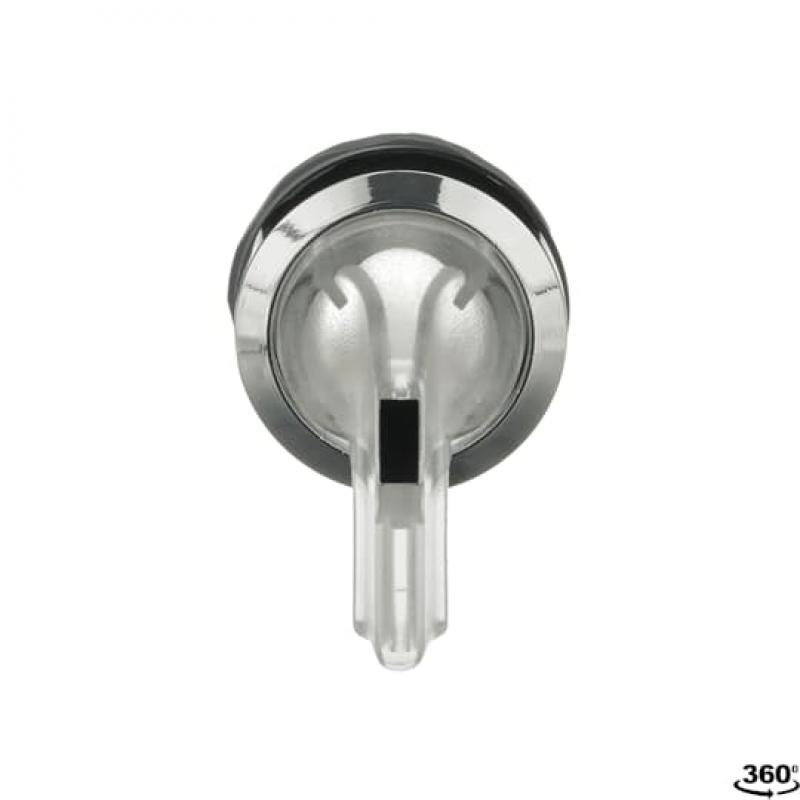 ABB M2SS5-31C Leuchtwahlschalter A-C, farblos, 2 Stellungen, langer Drehgriff rastend, Frontring Metall verchromt, beleuchtbar