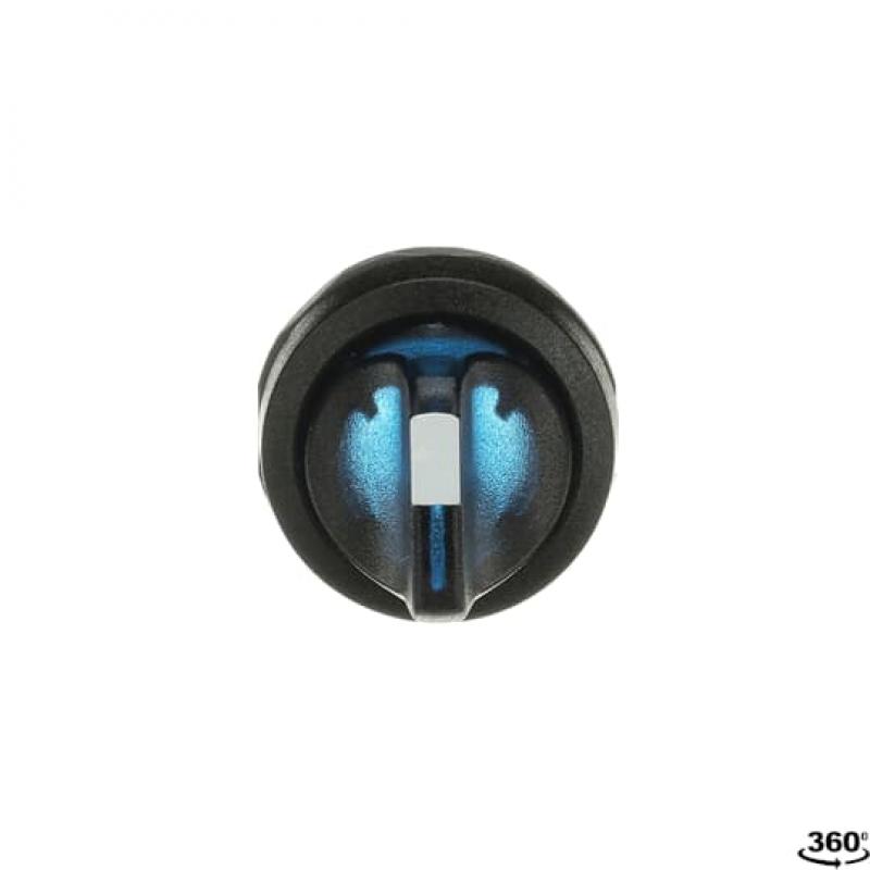 ABB M3SS1-11L Leuchtwahlschalter, blau, 3 Stellungen, kurzer Drehgriff rastend, Frontring Kunststoff schwarz, beleuchtbar