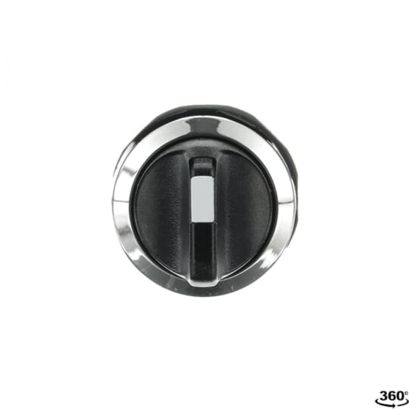 ABB M3SS1-20B Wahlschalter, schwarz, 3 Stellungen, kurzer Drehgriff rastend, Frontring Kunststoff verchromt, nicht beleuchtbar