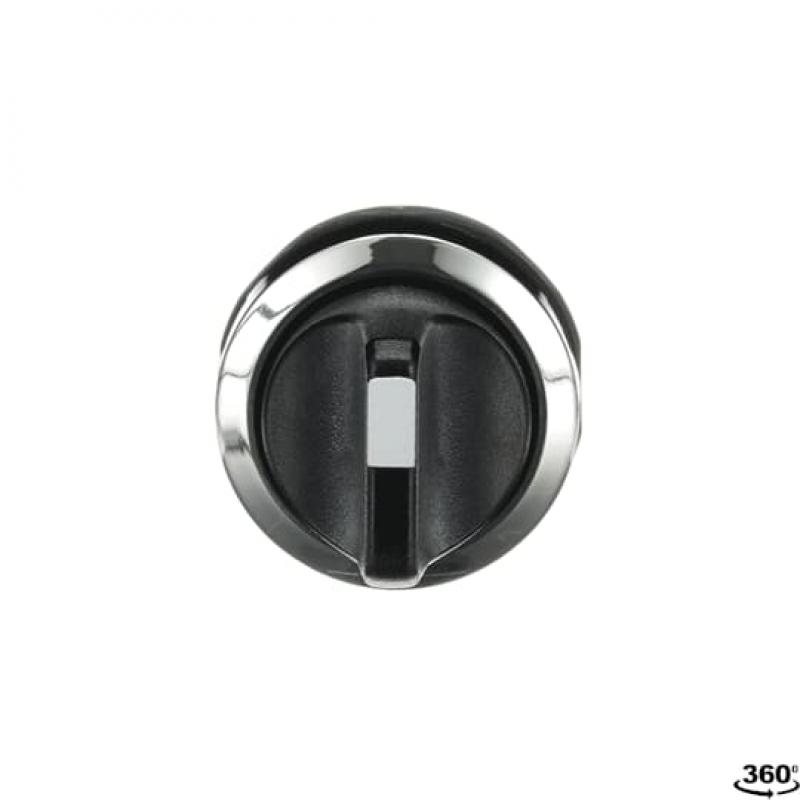 ABB M3SS2-30B Wahlschalter, schwarz, beidseitiger Rückzug nach B rastend, Frontring Metall verchromt, nicht beleuchtbar, kurzer Drehgriff