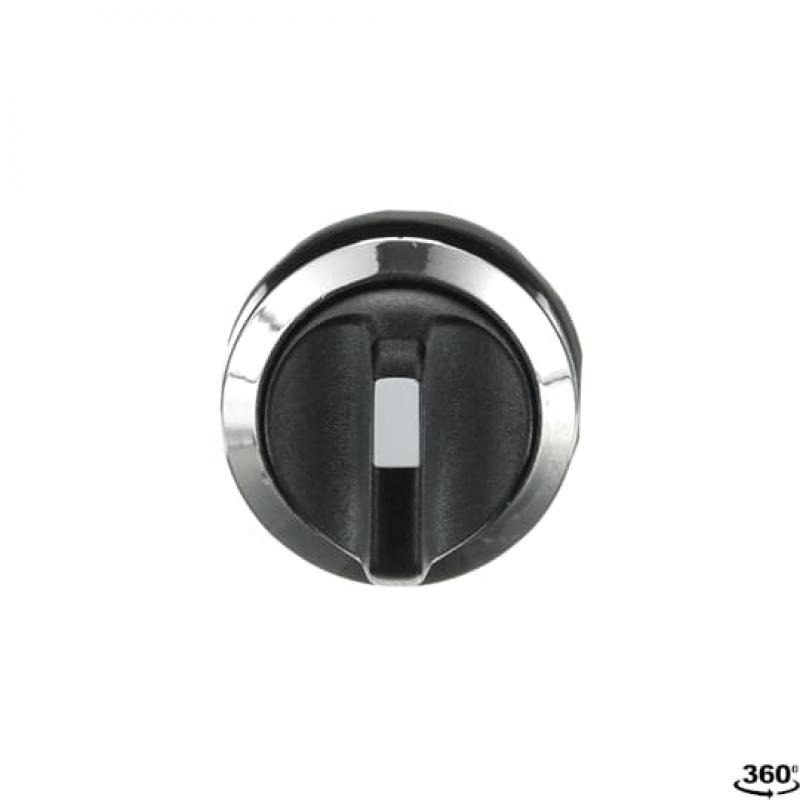 ABB M3SS3-30B Wahlschalter, schwarz, C mit Rückzug nach B rastend, Frontring Metall verchromt, nicht beleuchtbar, kurzer Drehgriff