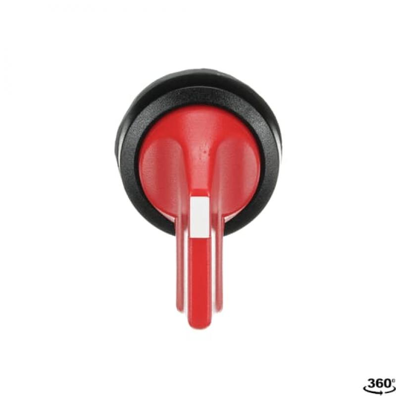 ABB M3SS4-10R Wahlschalter, rot, 3 Stellungen, langer Drehgriff rastend, Frontring Kunststoff schwarz, nicht beleuchtbar