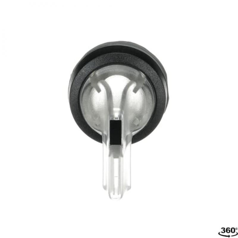 ABB M3SS4-11C Leuchtwahlschalter, farblos, 3 Stellungen, langer Drehgriff rastend, Frontring Kunststoff schwarz, beleuchtbar