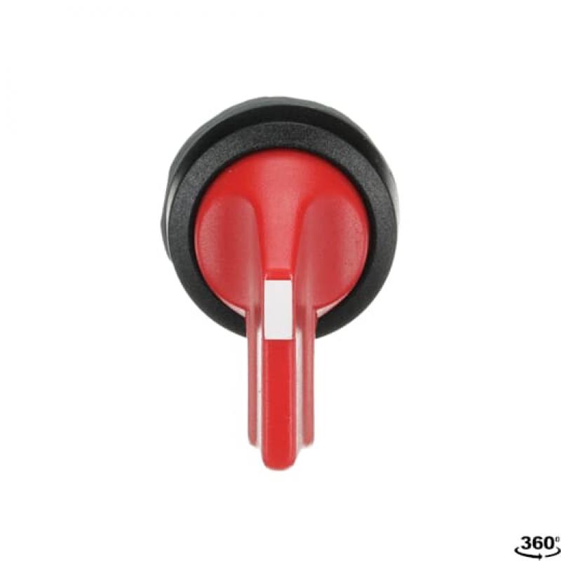ABB M3SS5-10R Wahlschalter, rot, beidseitiger Rückzug nach B rastend, Frontring Kunststoff schwarz, nicht beleuchtbar, langer Drehgriff