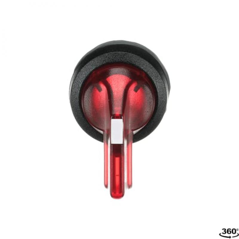 ABB M3SS6-11R Leuchtwahlschalter, rot, C mit Rückzug nach B rastend, Frontring Kunststoff schwarz, beleuchtbar, langer Drehgriff